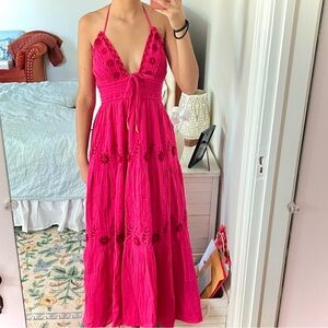 Free People Real Love embroidered floral maxi dress